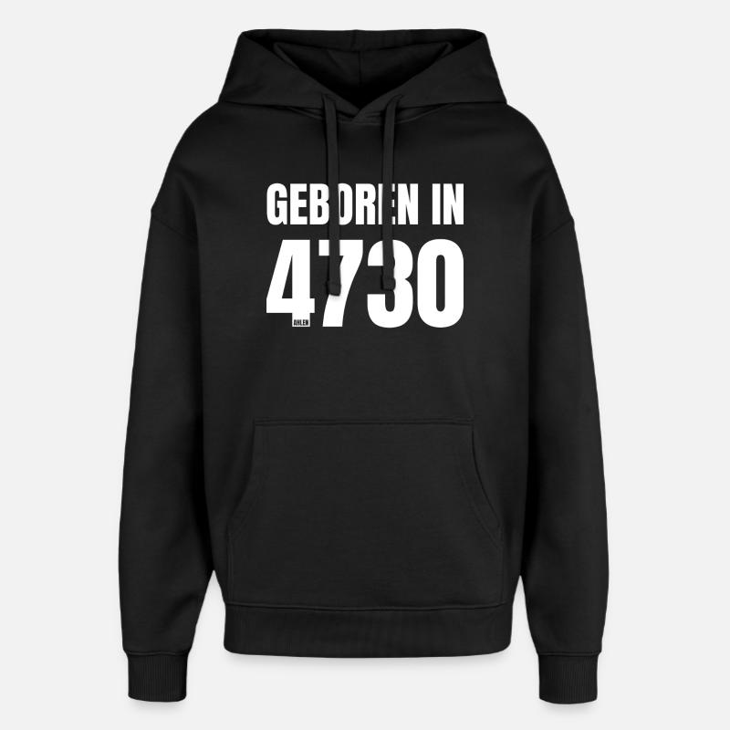 Design 18 – Né en 4730 - Sweat à capuche unisexe Stanley/Stella Oversized - noir