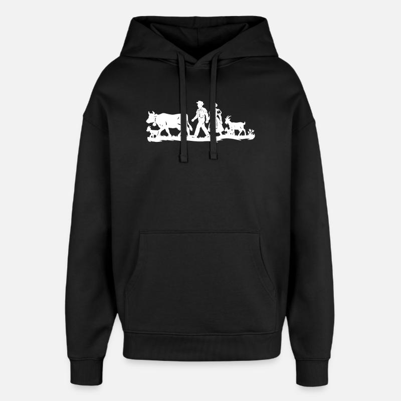 Alpaufzug_1_white - Sweat à capuche unisexe Stanley/Stella Oversized - noir