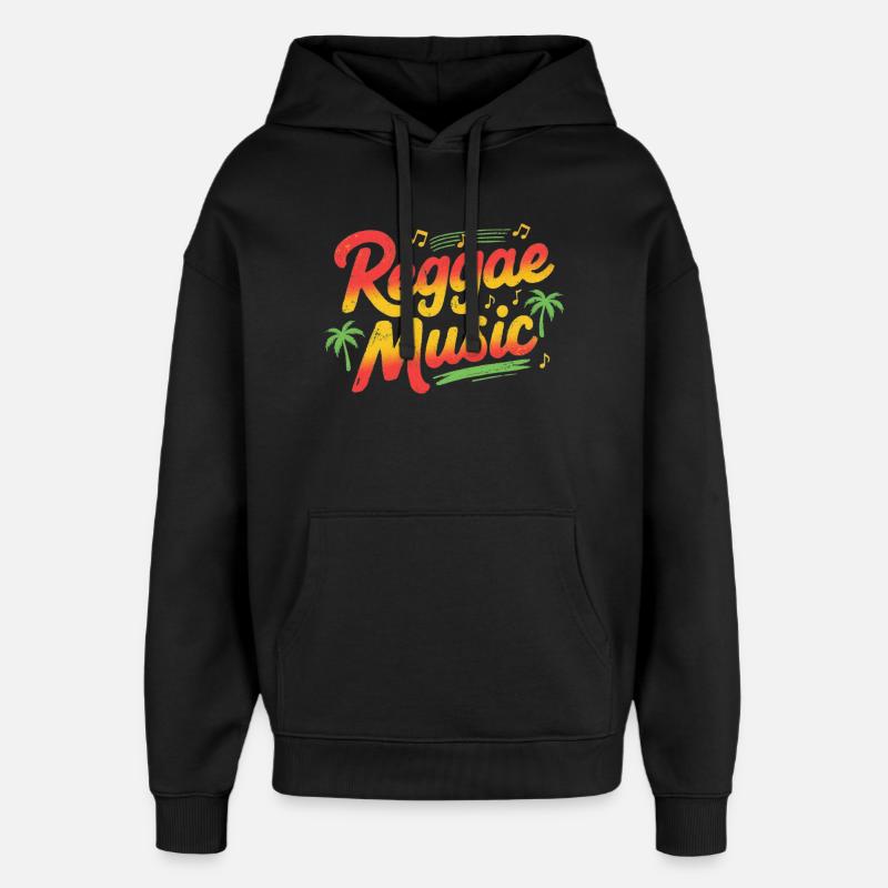 Son et vibrations reggae - Sweat à capuche unisexe Stanley/Stella Oversized - noir