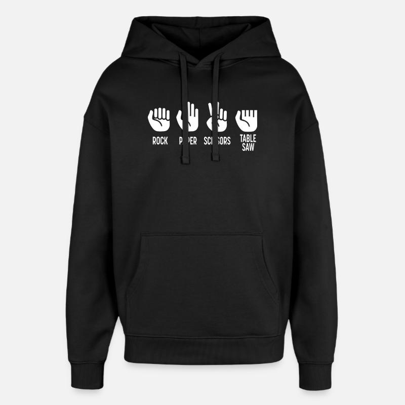 Ciseaux Pierre Papier Table Scie Artisan - Sweat à capuche unisexe Stanley/Stella Oversized - noir