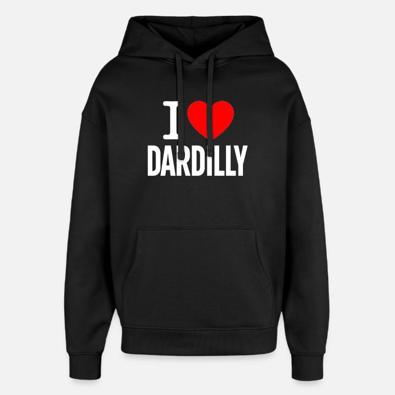 I LOVE DARDILLY  - Sweat à capuche unisexe Stanley/Stella Oversized - noir