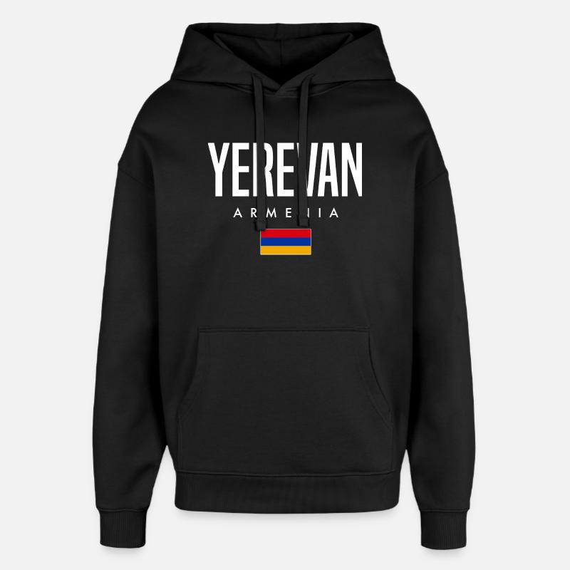 Erevan, Arménie - Sweat à capuche unisexe Stanley/Stella Oversized - noir