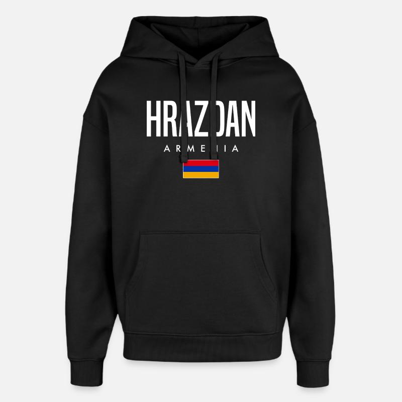 Hrazdan, Arménie - Sweat à capuche unisexe Stanley/Stella Oversized - noir