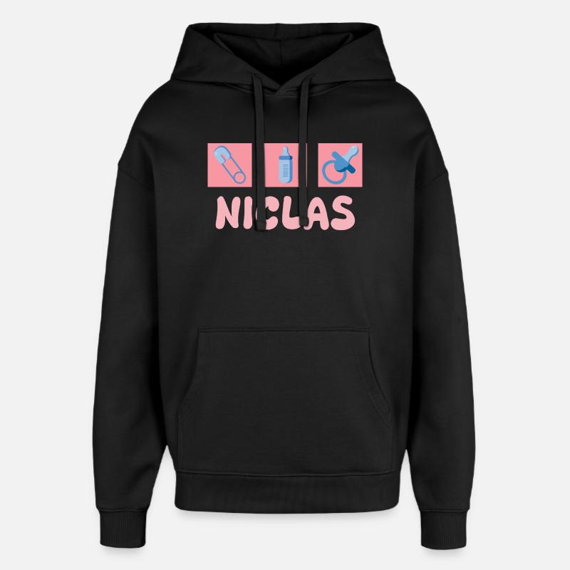 Nicolas - Sweat à capuche unisexe Stanley/Stella Oversized - noir