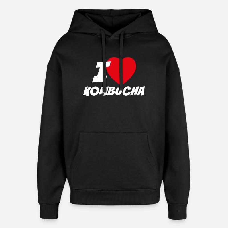 J'adore le kombucha - Sweat à capuche unisexe Stanley/Stella Oversized - noir