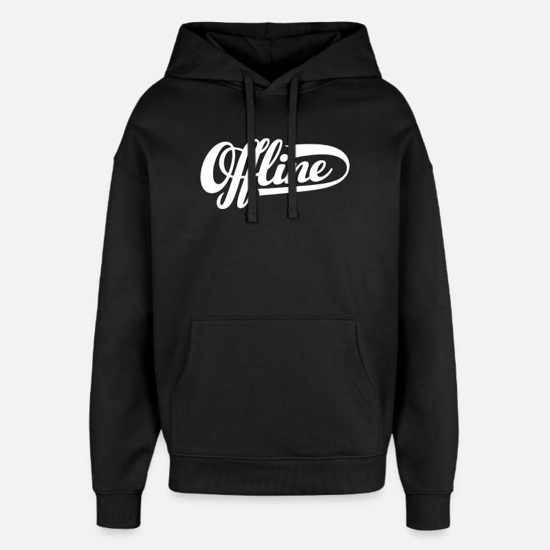 Offline Statement - Oversized Unisex Hoodie by Stanley/Stella - black