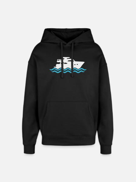 Yacht Silhouette Motorboot - Oversized Unisex Hoodie von Stanley/Stella - Schwarz