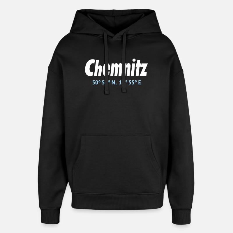 Coordonnées de Chemnitz - Sweat à capuche unisexe Stanley/Stella Oversized - noir