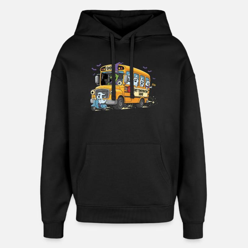 Spooky Bus Haunted Crew - Sweat à capuche unisexe Stanley/Stella Oversized - noir