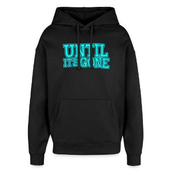 Logo_Mono_Outlines_tuerkis - Oversized Unisex Hoodie von Stanley/Stella - Schwarz - Vorne - AI Model Female 172 light (172cm) & AI Model Male 185 light (185cm)