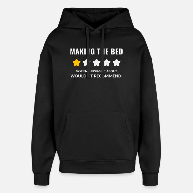 Whimsical Starry Bedtime Meme Design - Oversized Unisex Hoodie by Stanley/Stella - black