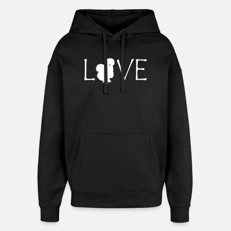 Seidenhuhn Love-Design mit Tieremblem - Oversized Unisex Hoodie von Stanley/Stella - Schwarz
