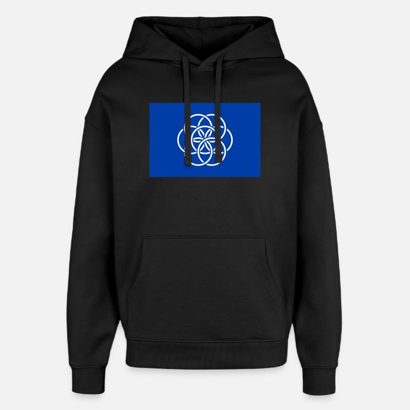 Drapeau international de la planète Terre - Sweat à capuche unisexe Stanley/Stella Oversized - noir