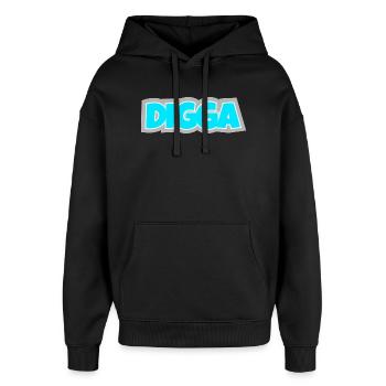 Digga - Allemagne du Nord, effrontée et culte depuis longtemps. - Sweat à capuche unisexe Stanley/Stella Oversized - noir - Devant - AI Model Female 172 light (172cm) & AI Model Male 185 light (185cm)
