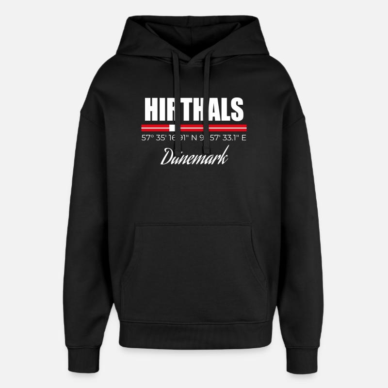 Hirthals - Sweat à capuche unisexe Stanley/Stella Oversized - noir