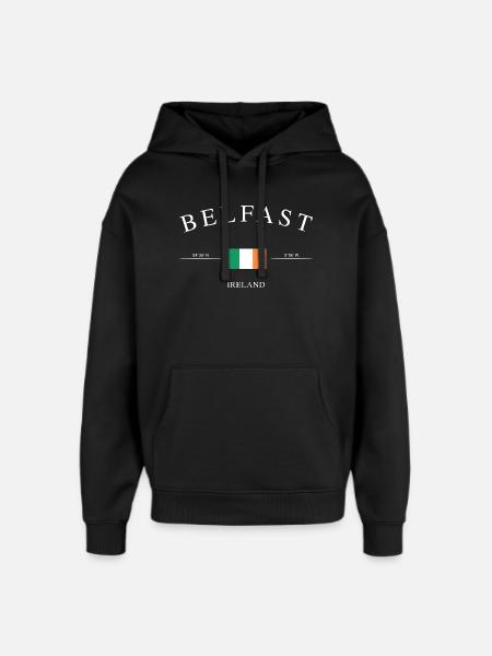 Belfast, Irlanda del Norte: recuerdo y regalo navideño - Sudadera con capucha unisex Stanley/Stella Oversized - negro