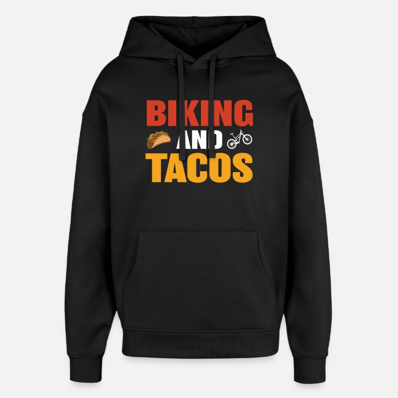 Vélo et tacos conçus pour les loisirs - Sweat à capuche unisexe Stanley/Stella Oversized - noir