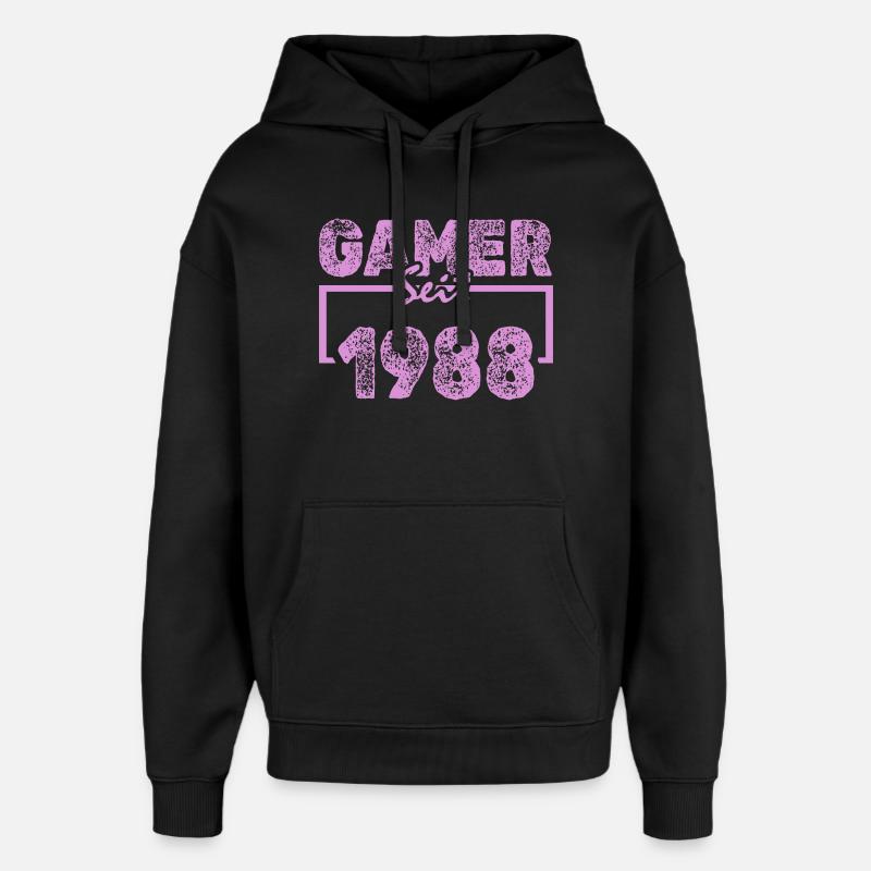 1988 - Sweat à capuche unisexe Stanley/Stella Oversized - noir