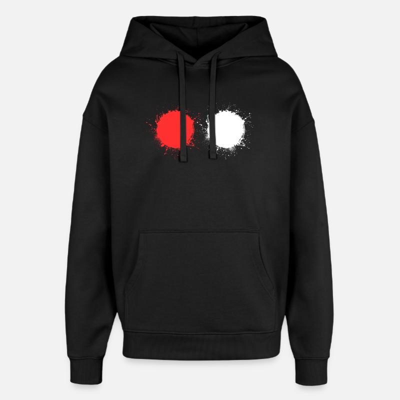 Rot Weiß - Oversized Unisex Hoodie von Stanley/Stella - Schwarz