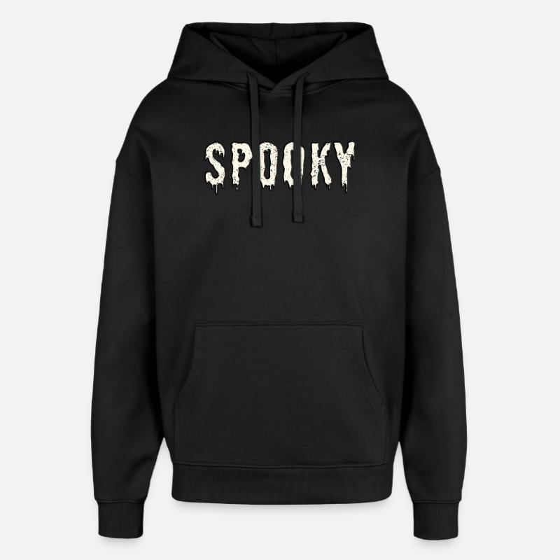 Effrayant Effrayant Imprimé d’Halloween - Sweat à capuche unisexe Stanley/Stella Oversized - noir