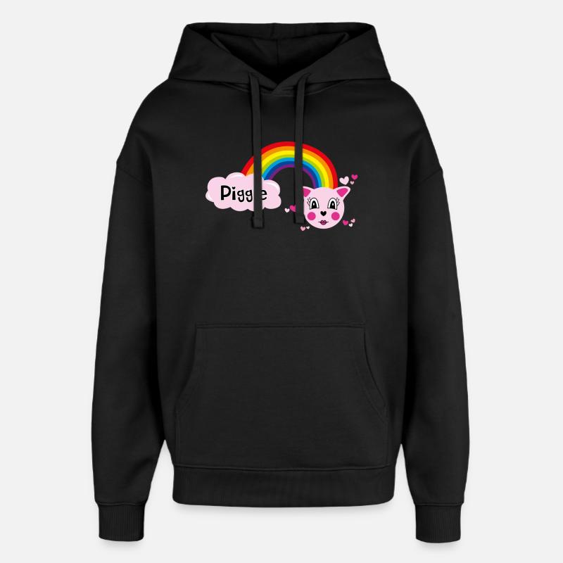 Piggie mimi par Helfspawn - Sweat à capuche unisexe Stanley/Stella Oversized - noir