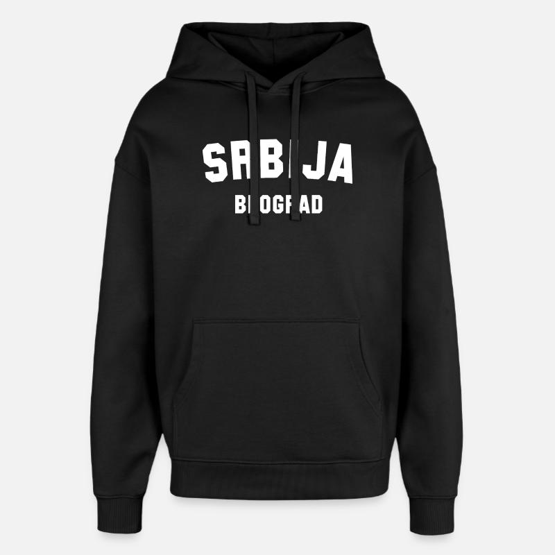 Belgrade Serbie Serbie - Sweat à capuche unisexe Stanley/Stella Oversized - noir