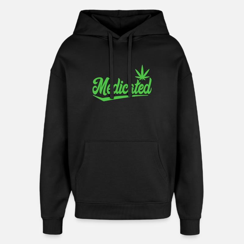 Medizinisches Skript mit Blatt | 420 Chill-Vibes - Oversized Unisex Hoodie von Stanley/Stella - Schwarz