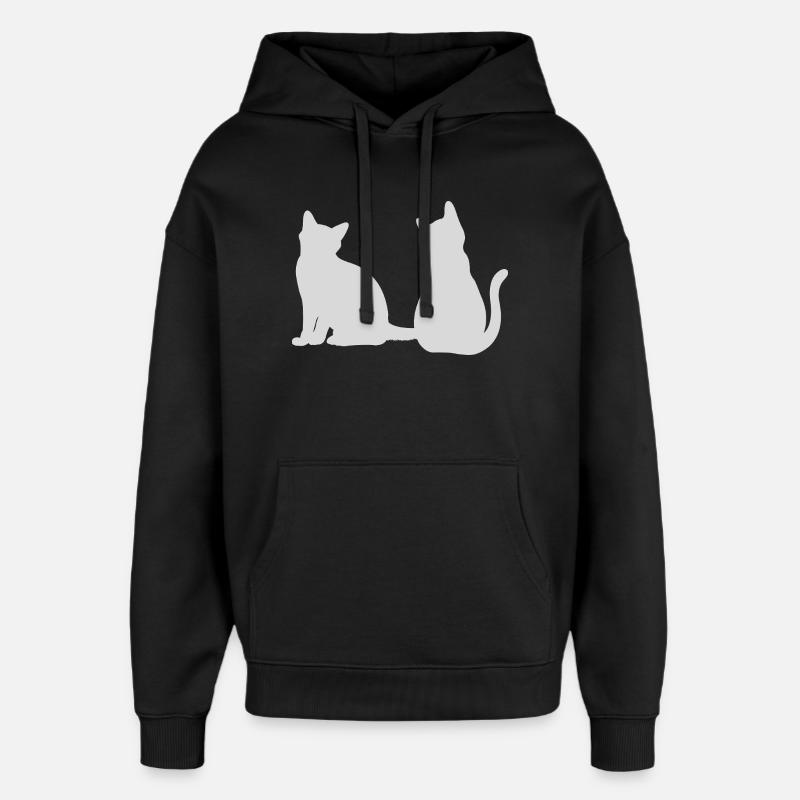 Chats dos à dos Design - Sweat à capuche unisexe Stanley/Stella Oversized - noir