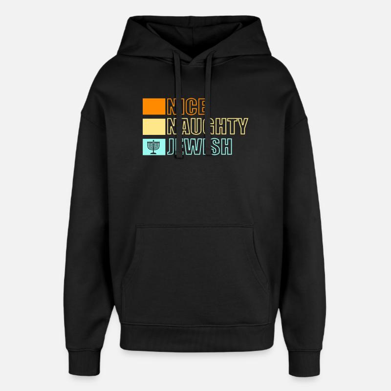 Hanoukka Hanoukka Hanoucca - Sweat à capuche unisexe Stanley/Stella Oversized - noir