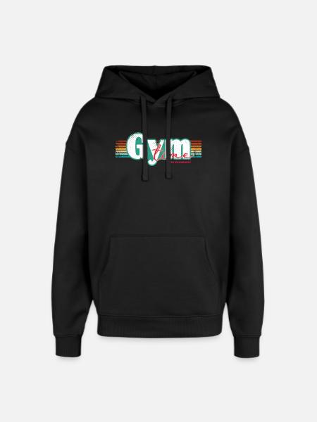 Gym Time – Inga ursäkter Fitness Design Fitnessstudio - Stanley/Stella Oversized Huvtröja Unisex - svart