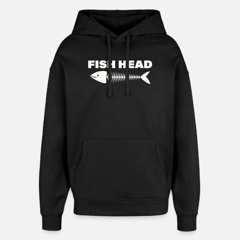 tête de poisson - Sweat à capuche unisexe Stanley/Stella Oversized - noir