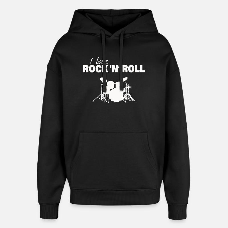 Rock and roll - Sweat à capuche unisexe Stanley/Stella Oversized - noir