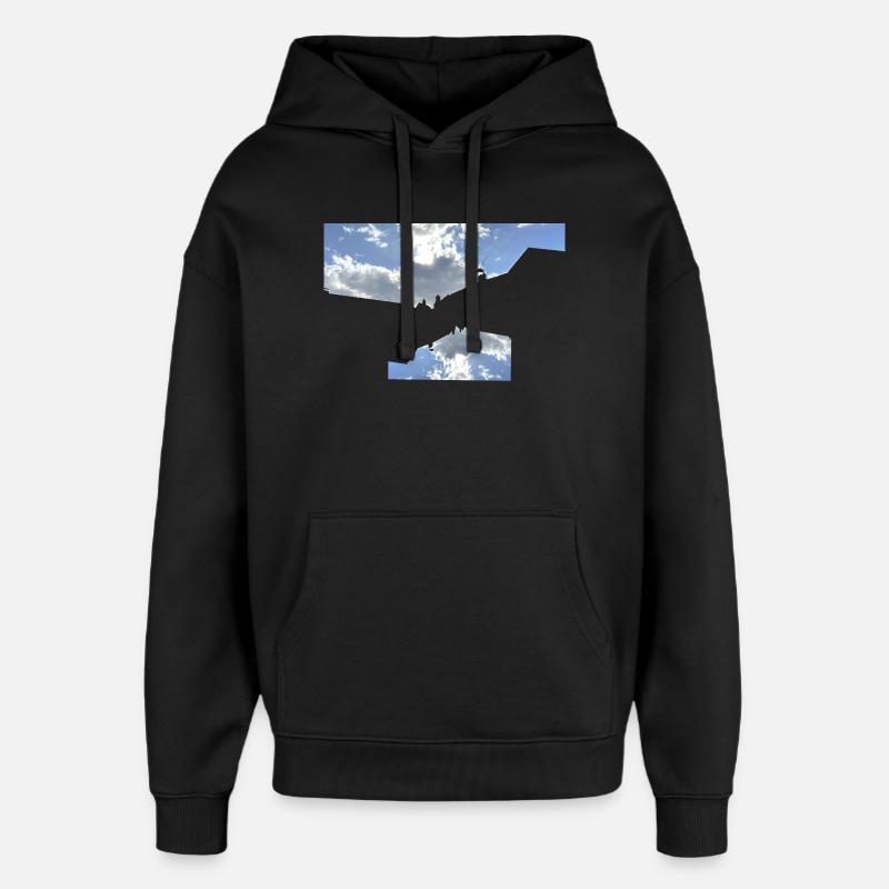 Graphic Skyline  - Sweat à capuche unisexe Stanley/Stella Oversized - noir