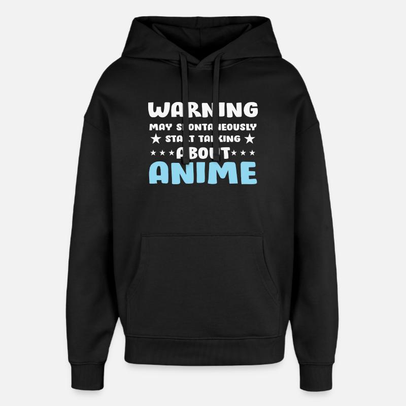 Anime conversation avertissement disant chemise - Sweat à capuche unisexe Stanley/Stella Oversized - noir