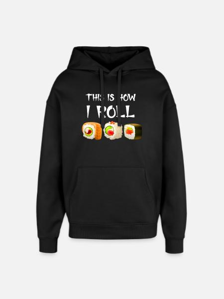 Kawaii Sushi Meme Sushi Joke - Oversized Unisex Hoodie by Stanley/Stella - black