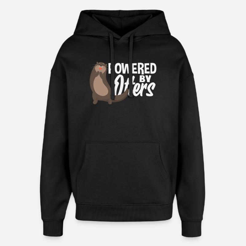 Propulsé par Sea Otter Cartoon - Sweat à capuche unisexe Stanley/Stella Oversized - noir