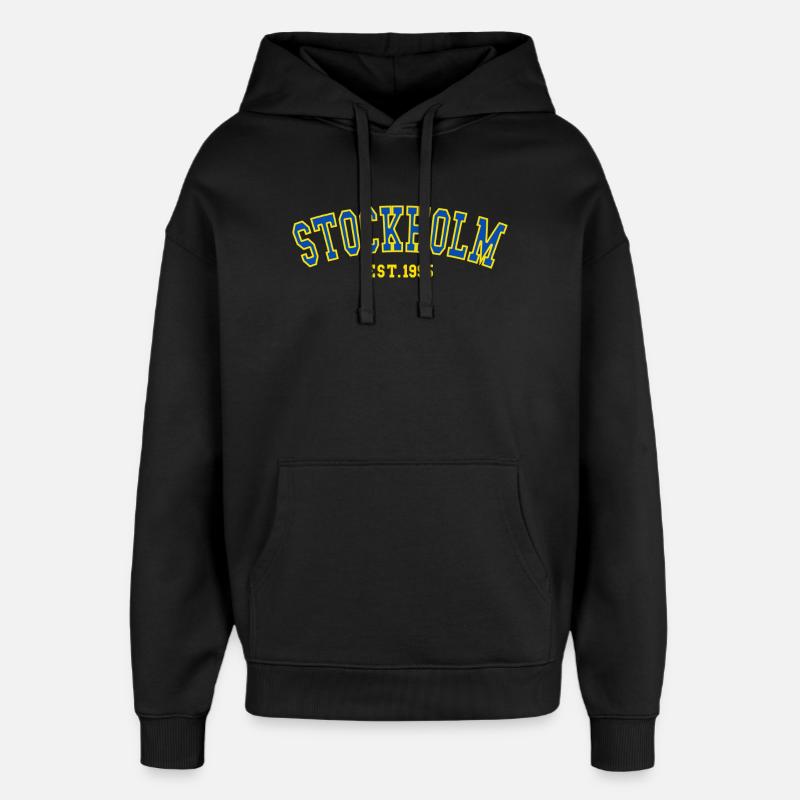 Stockholm Est.1995 - Sweat à capuche unisexe Stanley/Stella Oversized - noir