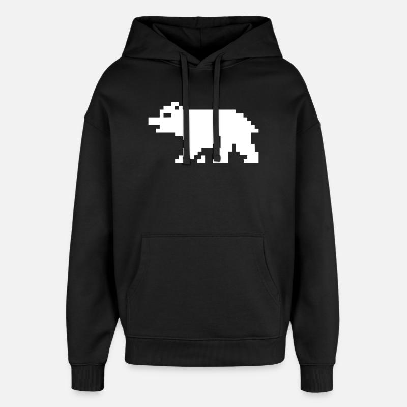 8bit pixel bär - Oversized Unisex Hoodie von Stanley/Stella - Schwarz