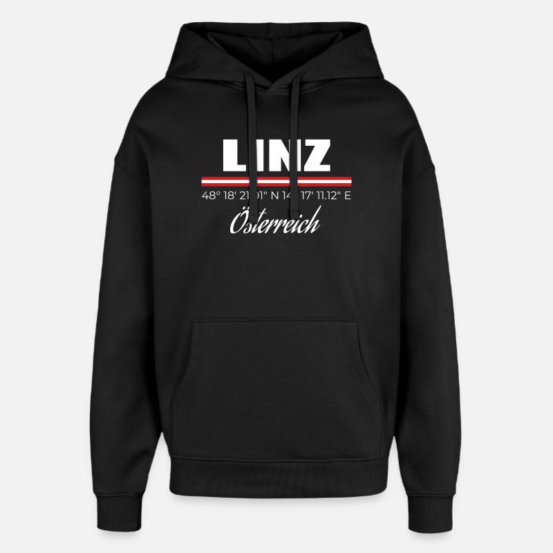 Linz - Sweat à capuche unisexe Stanley/Stella Oversized - noir
