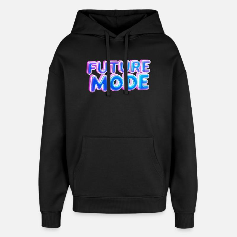 Néon de mode future - Sweat à capuche unisexe Stanley/Stella Oversized - noir