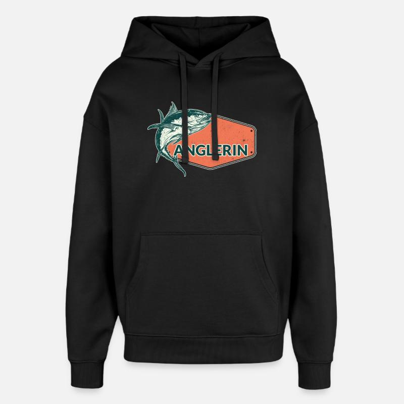 Anglerin Fish USA Design - Sweat à capuche unisexe Stanley/Stella Oversized - noir