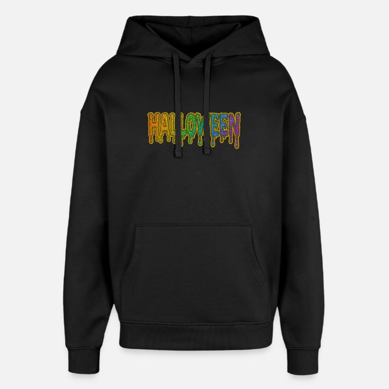 Police d’Halloween Rainbow Drop - Sweat à capuche unisexe Stanley/Stella Oversized - noir