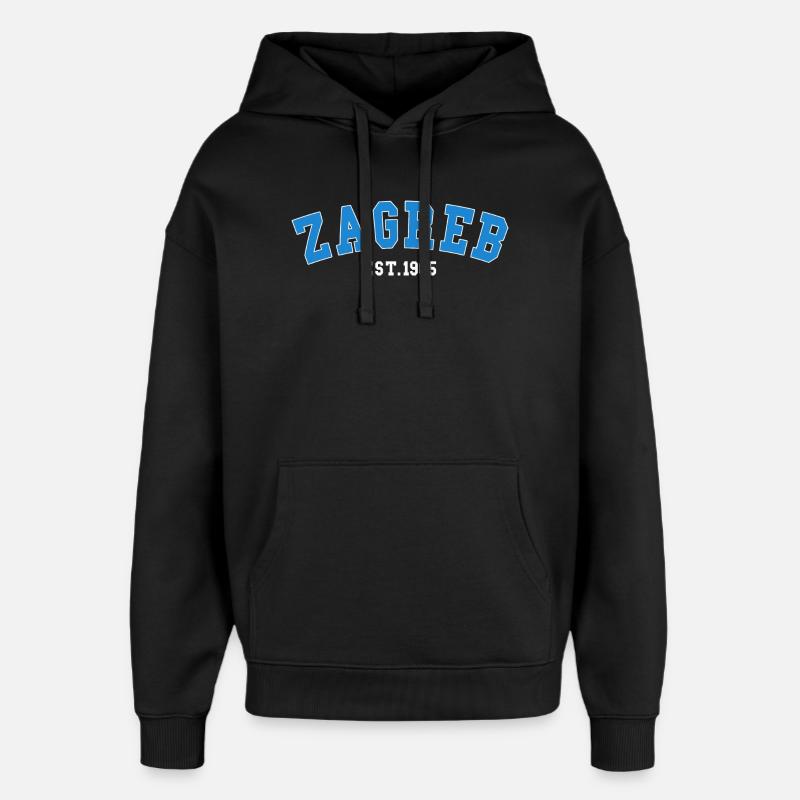 Zagreb Est.1985 - Sweat à capuche unisexe Stanley/Stella Oversized - noir