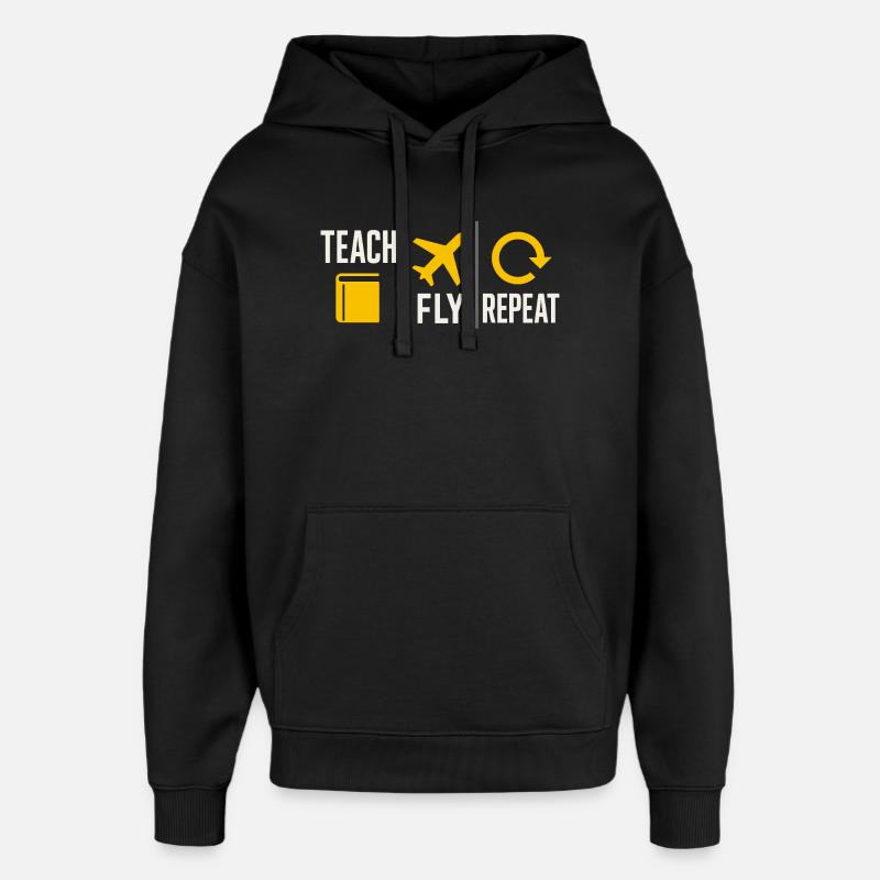 Fluglehrer Cfi Pilot Luftfahrtlehrer - Oversized Unisex Hoodie von Stanley/Stella - Schwarz