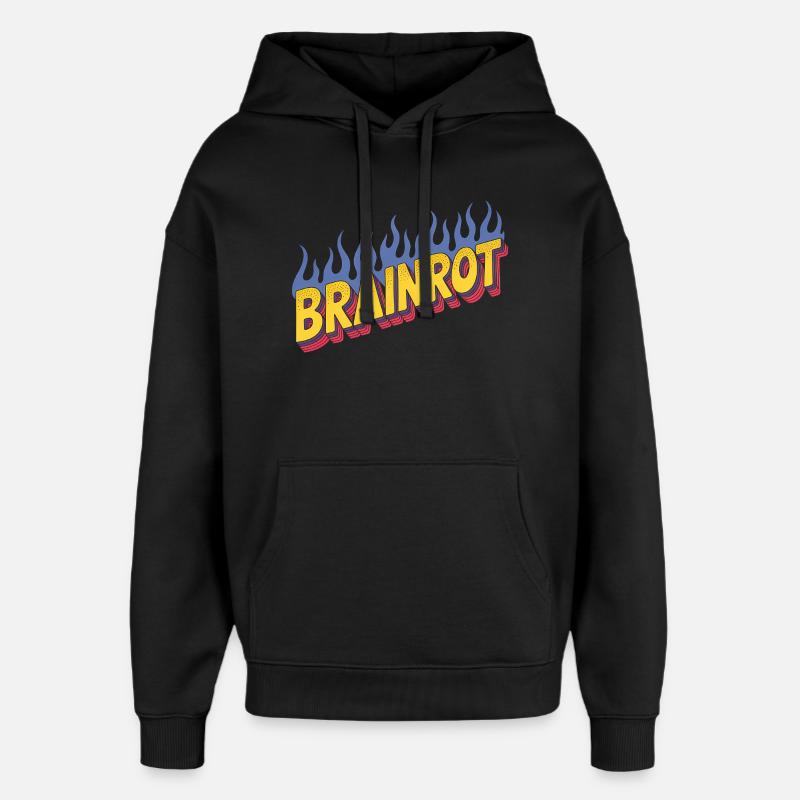 Brainrot - Mèmes amusants - Sweat à capuche unisexe Stanley/Stella Oversized - noir