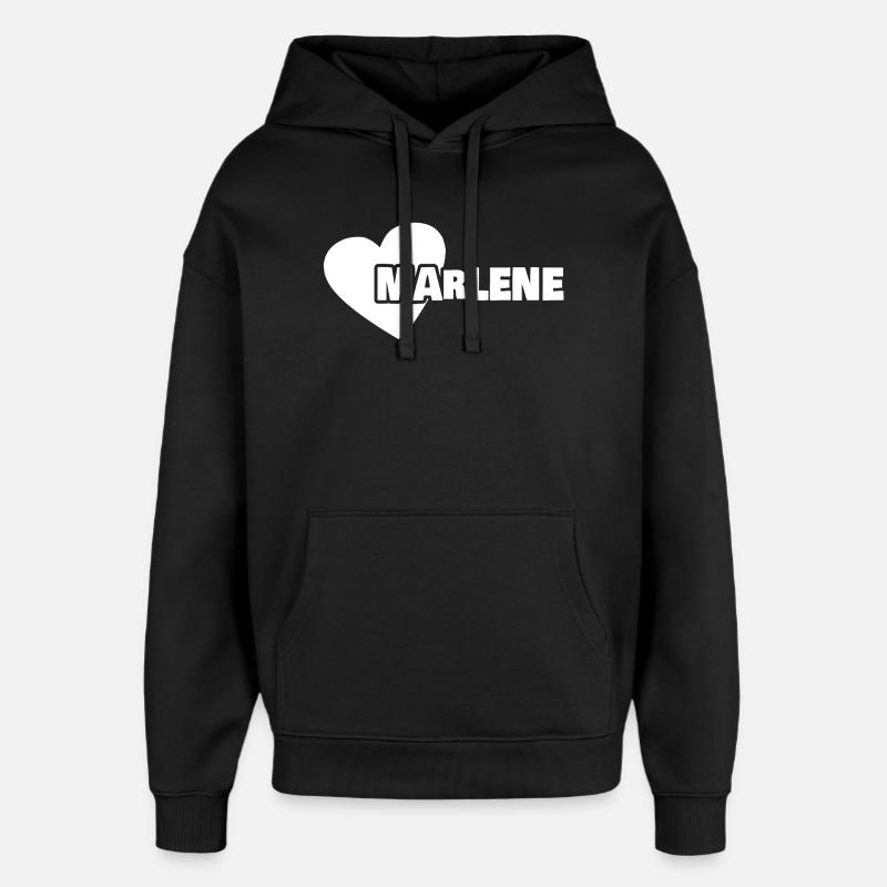Vorname Marlene - Oversized Unisex Hoodie von Stanley/Stella - Schwarz