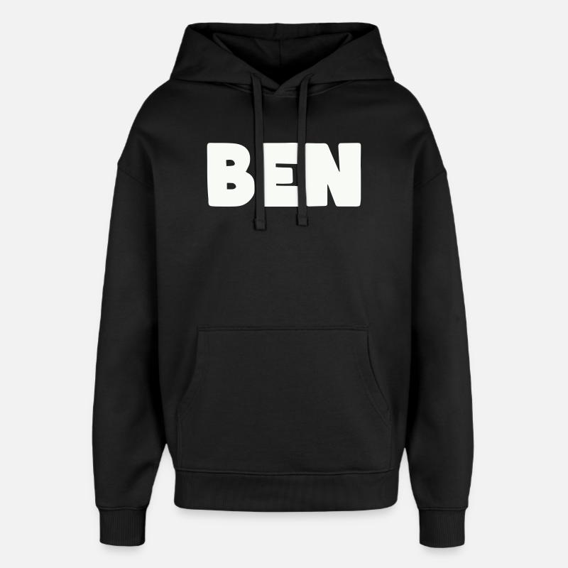 Nom Ben - Sweat à capuche unisexe Stanley/Stella Oversized - noir