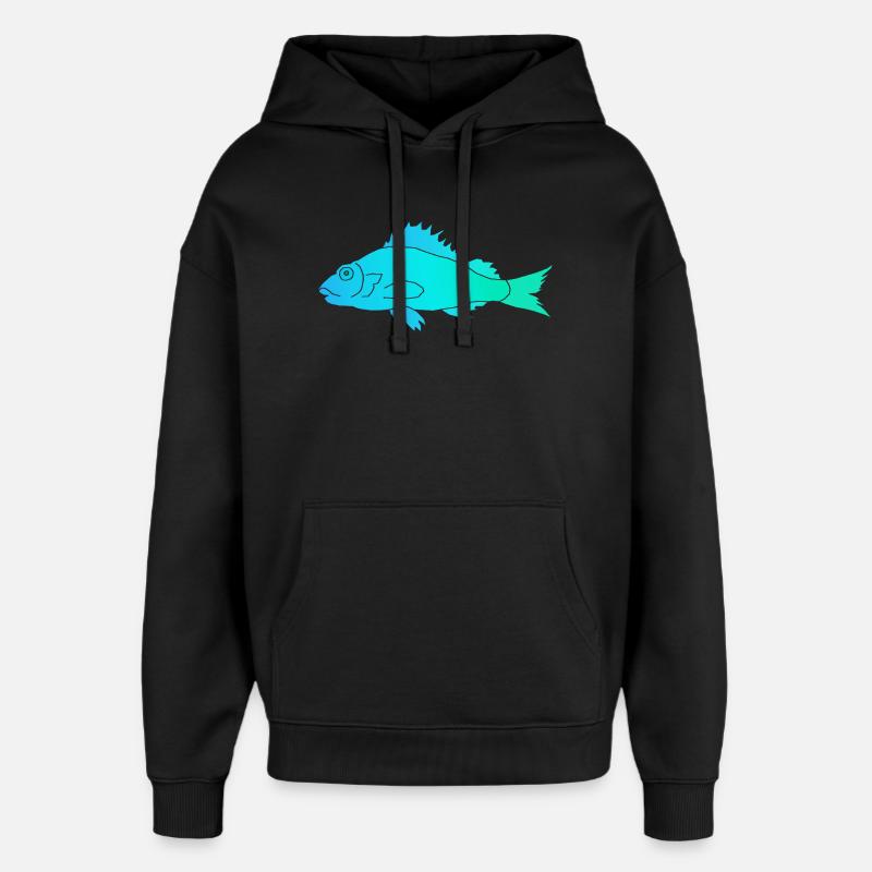Poisson à nageoire dentelée - Sweat à capuche unisexe Stanley/Stella Oversized - noir