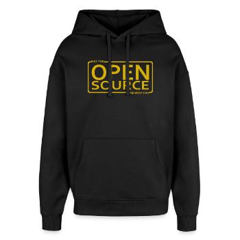 May The Open Source Be With You - Oversized Unisex Hoodie by Stanley/Stella - black - Front - AI Model Female 172 light (172cm) & AI Model Male 185 light (185cm)