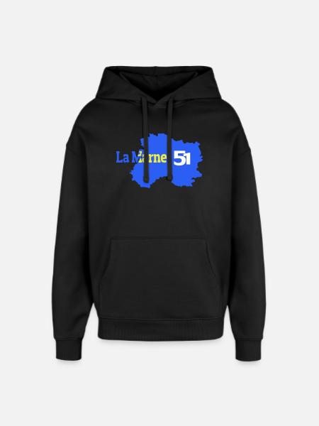 The Marne 51 Departmental Map - Oversized Unisex Hoodie by Stanley/Stella - black